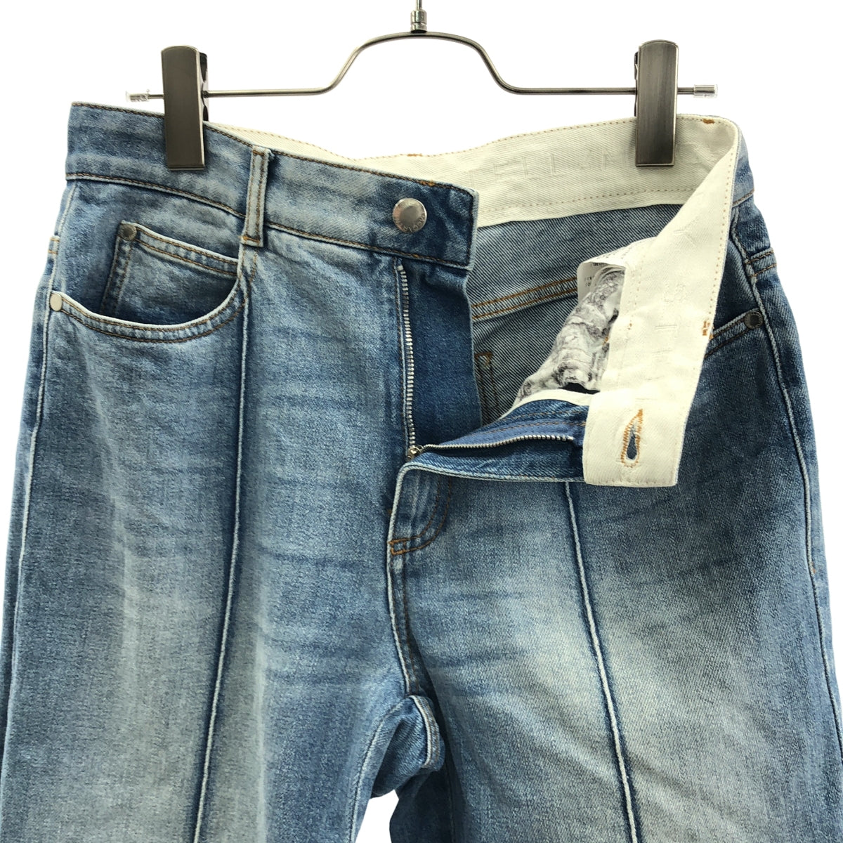 STELLA McCARTNEY / ステラマッカートニー | ロゴボタン パッチ センタープレス デニムパンツ | 28 | レディース