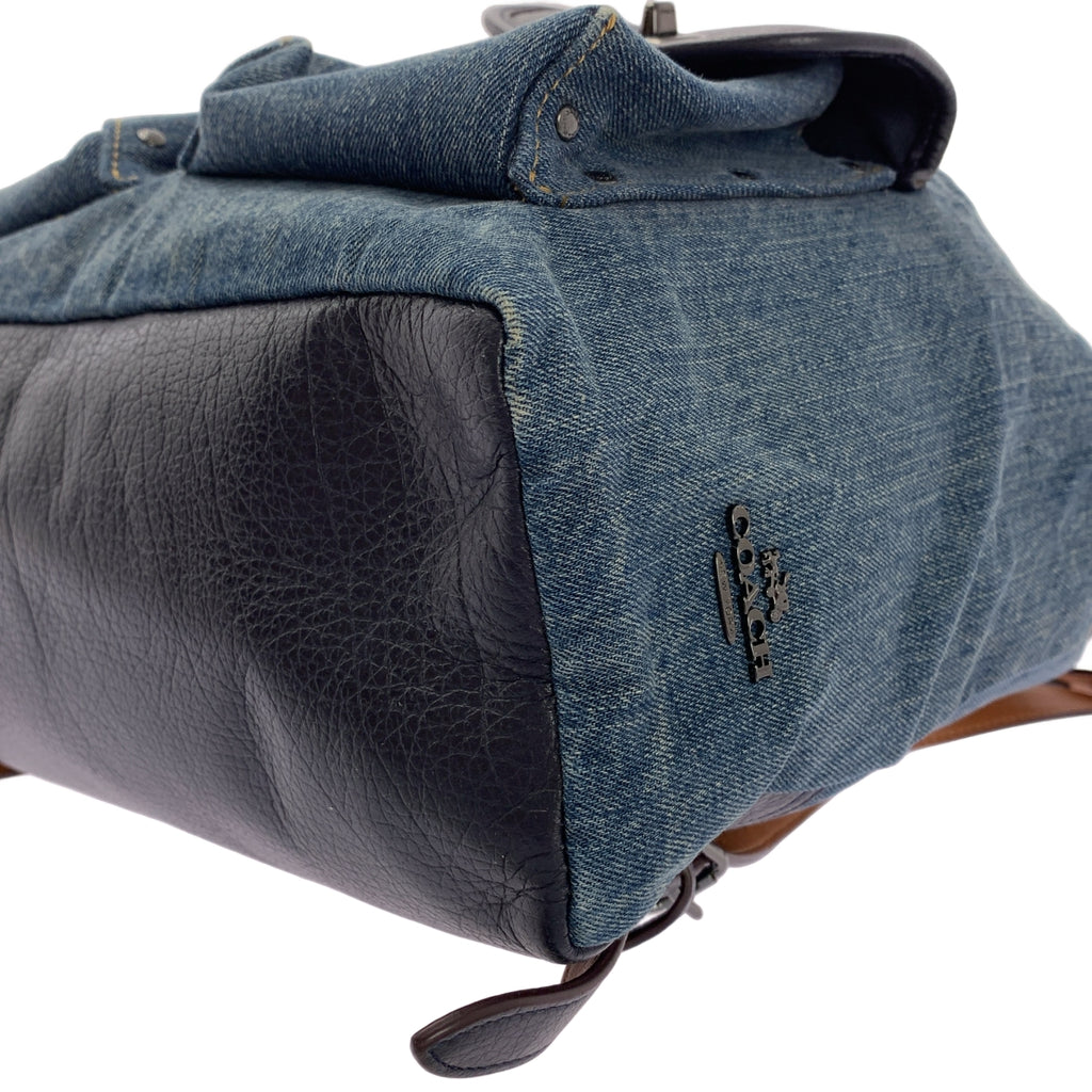 COACH / 코치 | 데님 가죽 배낭 배낭 |