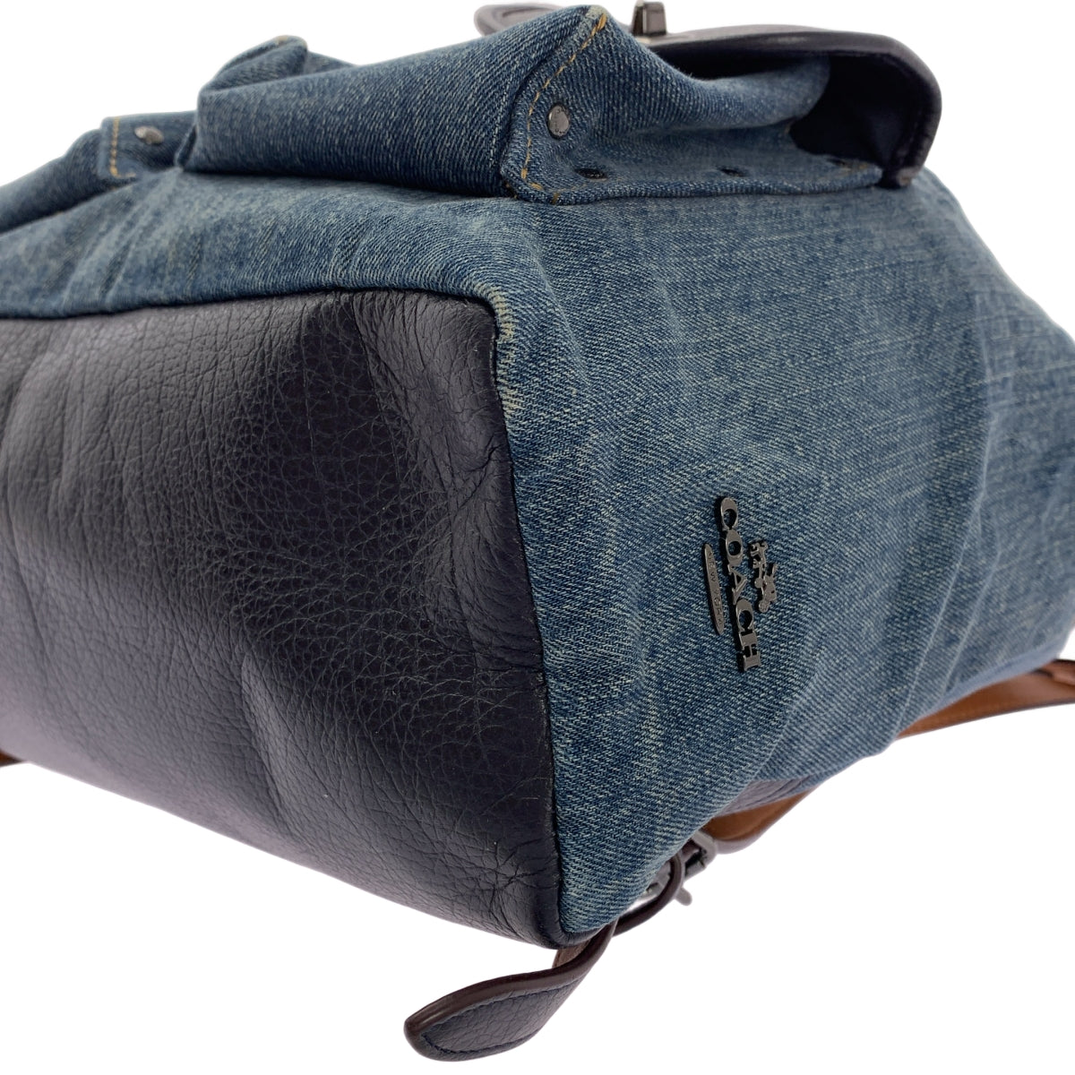 COACH / 코치 | 데님 가죽 배낭 배낭 |