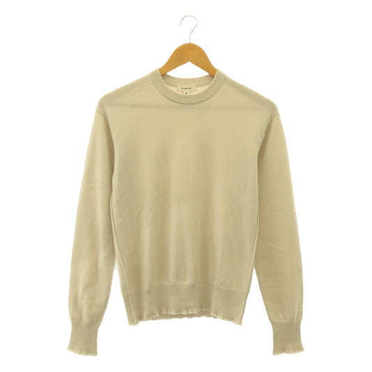 BLAMINK | 100% Cashmere 12G Rib Fringe Knit | 36 | Beige | Women's