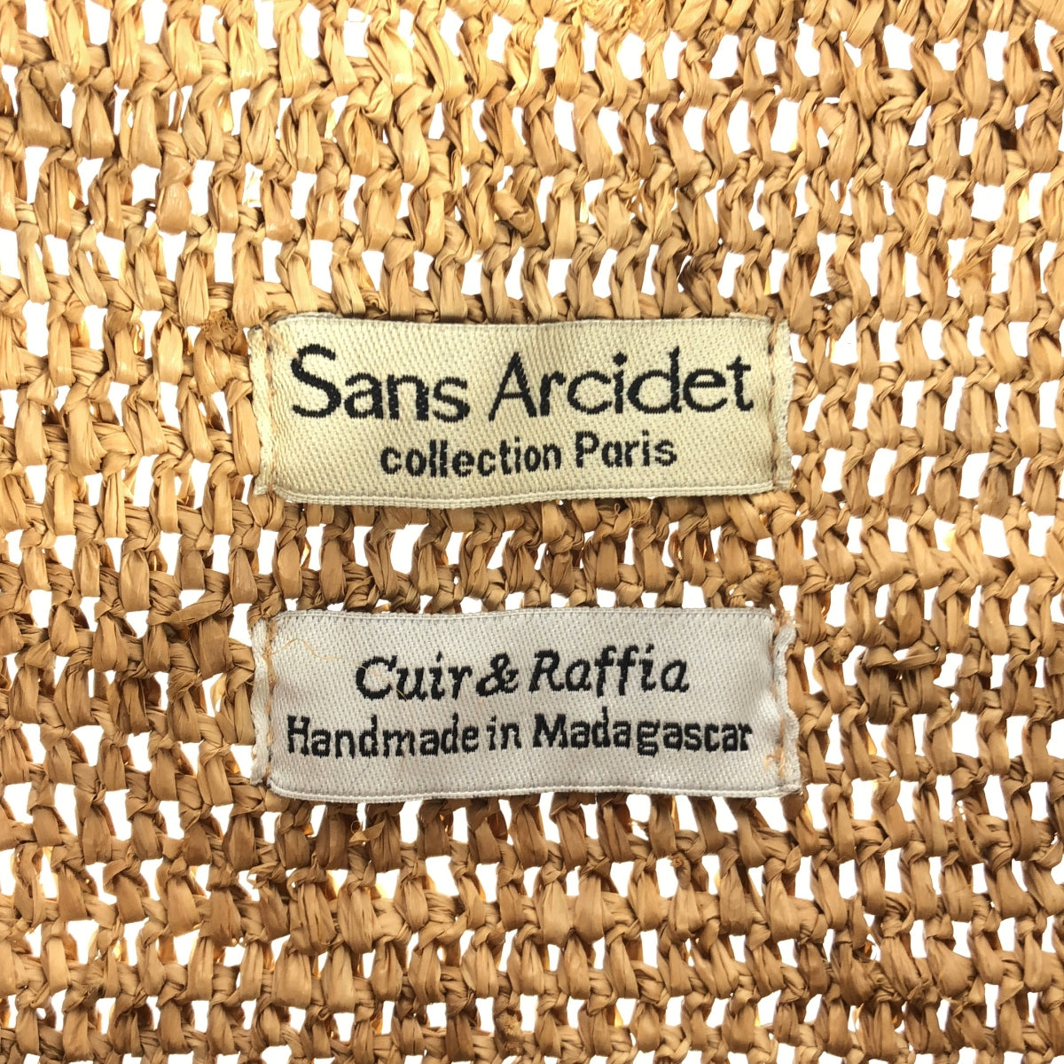 Sans Arcidet | Raffia leather handle tote bag |