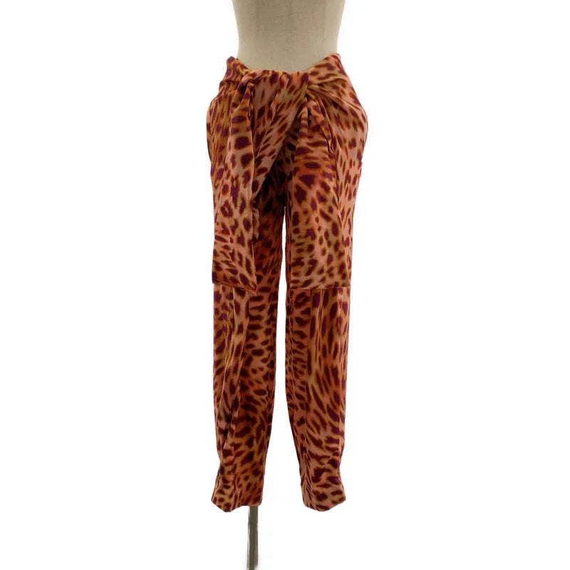 【美品】  STELLA McCARTNEY / ステラマッカートニー | silk 100％ / シルク 総柄 バックジップ パンツ | 36 | ピンク系 | レディース