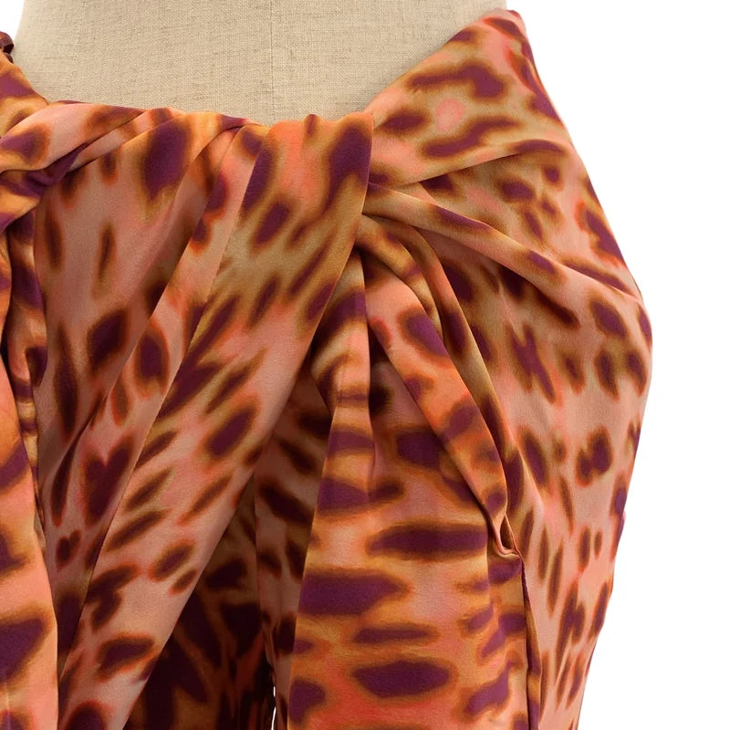 【美品】  STELLA McCARTNEY / ステラマッカートニー | silk 100％ / シルク 総柄 バックジップ パンツ | 36 | ピンク系 | レディース