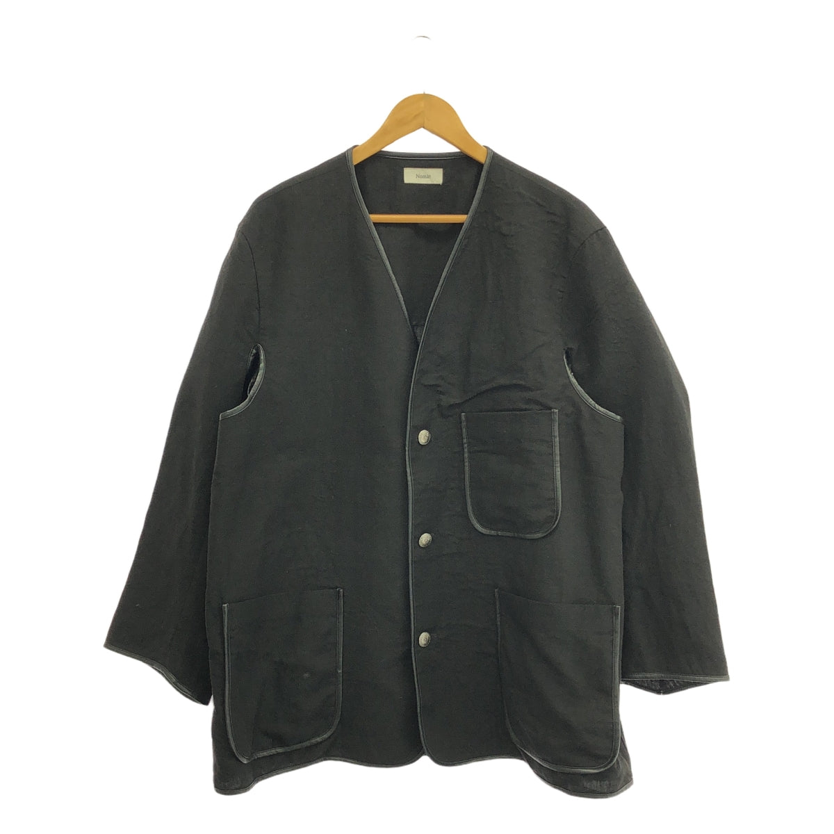 【美品】  Nomàt / ノマット | コンチョボタン ノーカラー オーバージャケット | 2 | ブラック | メンズ