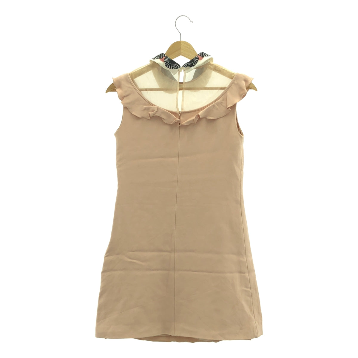 miu miu / ミュウミュウ | ラウンドカラー ビスコース ノースリーブ ワンピース | 36 | レディース