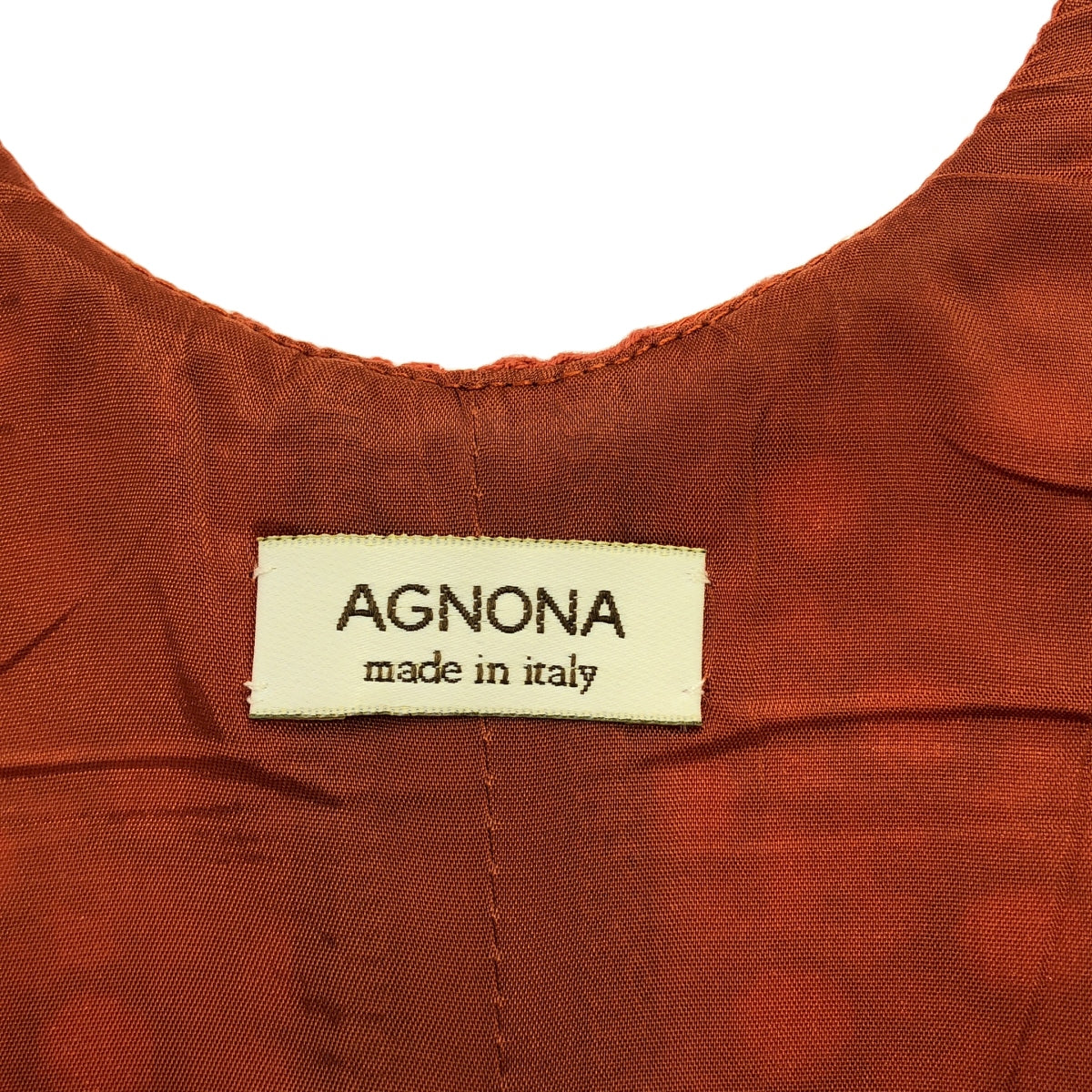 AGNONA / アニオナ | エンブロイダリー サイドジップ ワンピース / 総裏地 | 40 | オレンジ | レディース