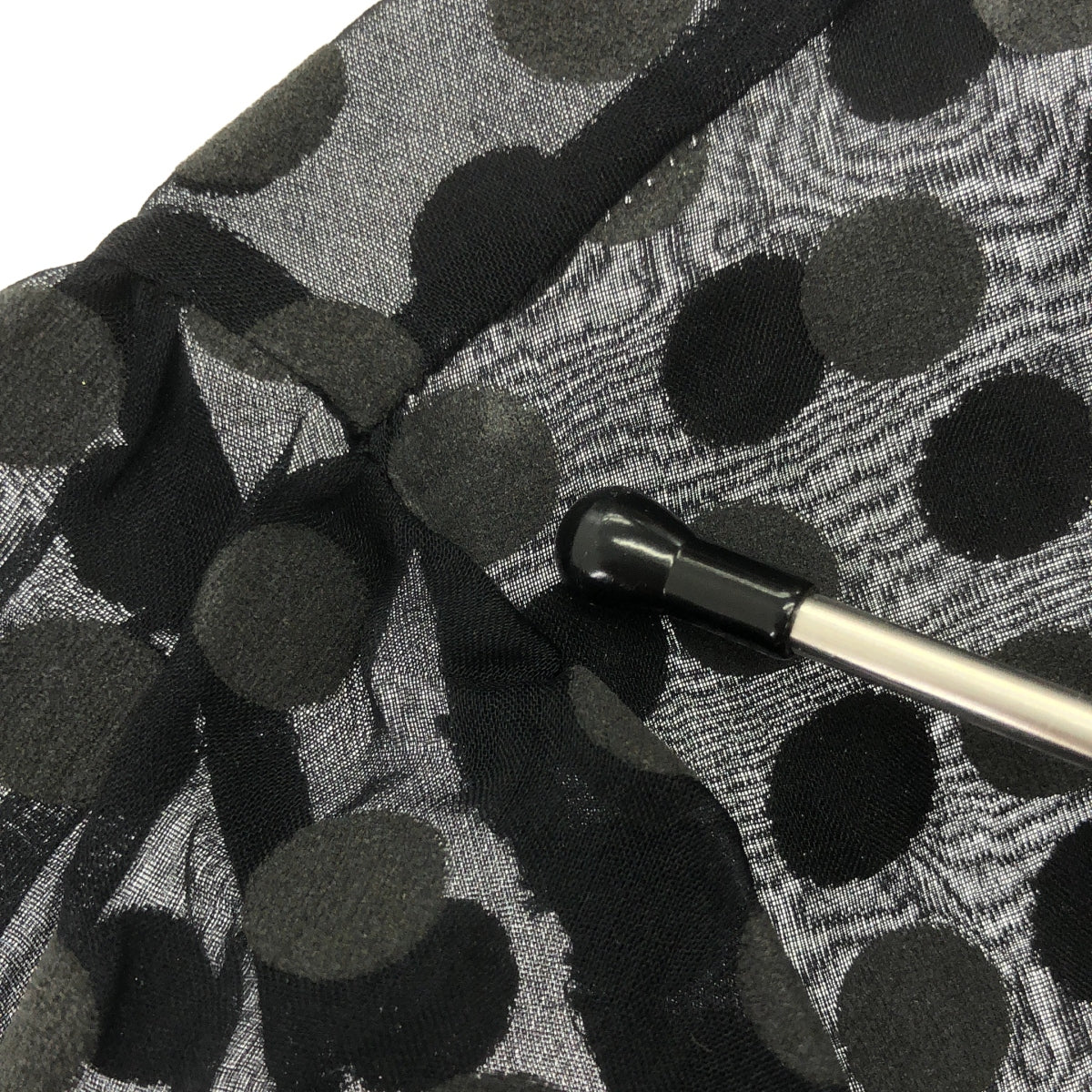 RED VALENTINO / レッドヴァレンティノ | ドット シアーシャツ | 40 | ブラック/グレー | レディース