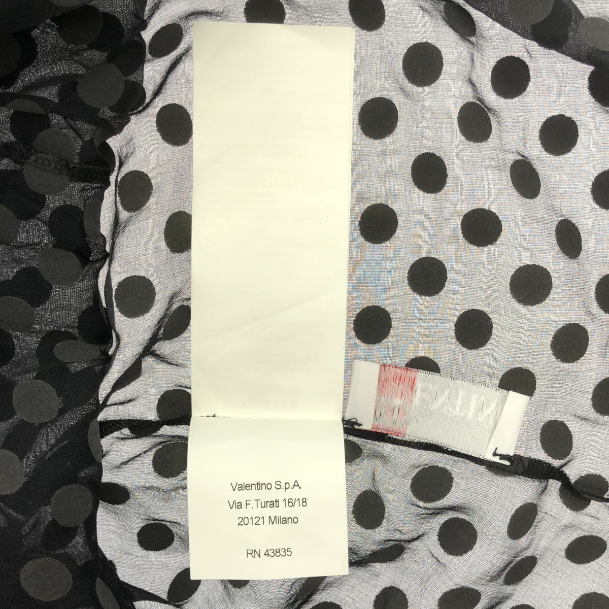 RED VALENTINO / レッドヴァレンティノ | ドット シアーシャツ | 40 | ブラック/グレー | レディース