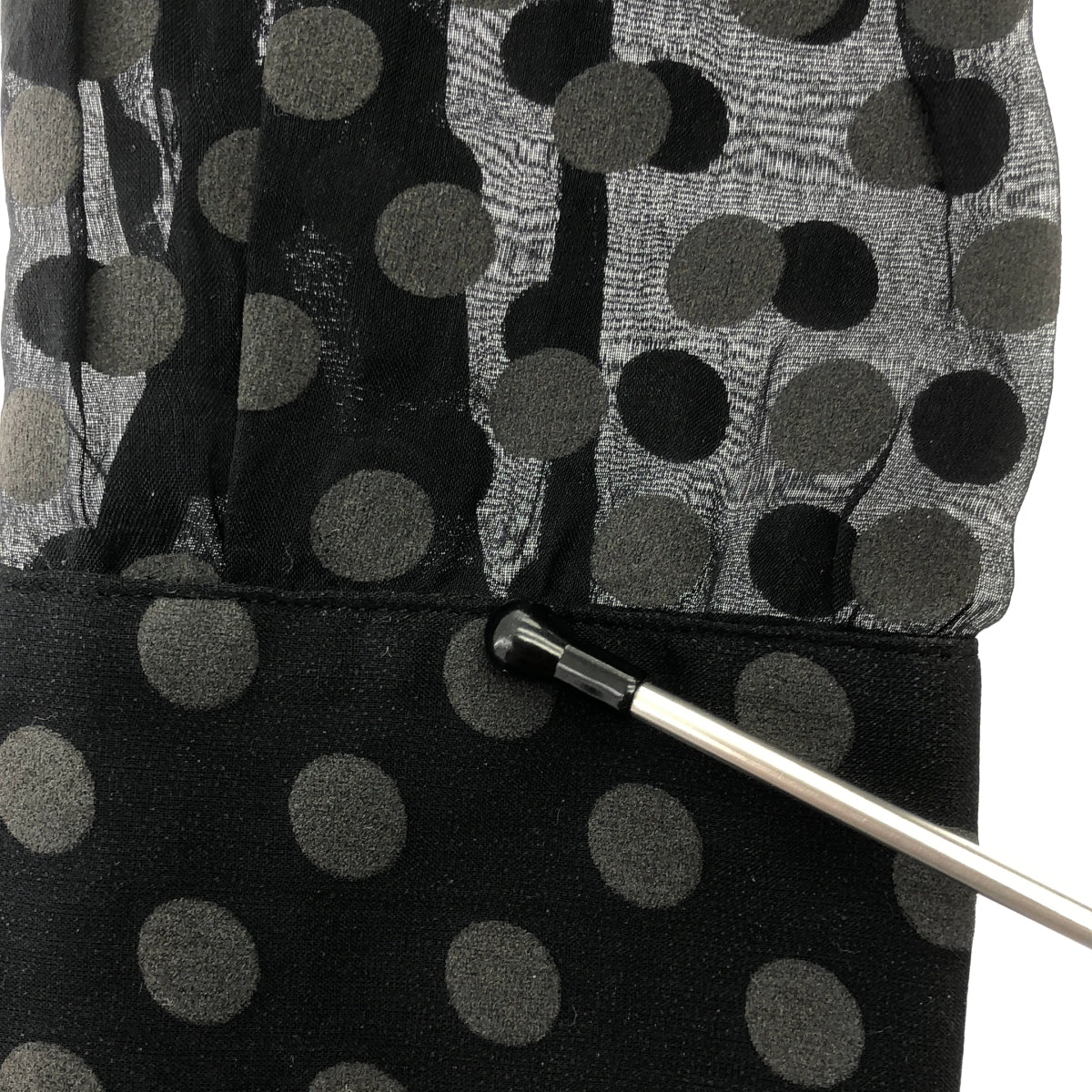 RED VALENTINO / レッドヴァレンティノ | ドット シアーシャツ | 40 | ブラック/グレー | レディース