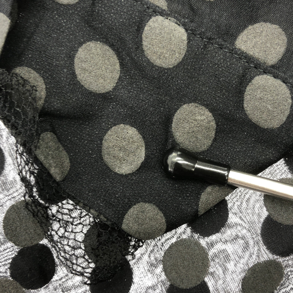 RED VALENTINO / レッドヴァレンティノ | ドット シアーシャツ | 40 | ブラック/グレー | レディース