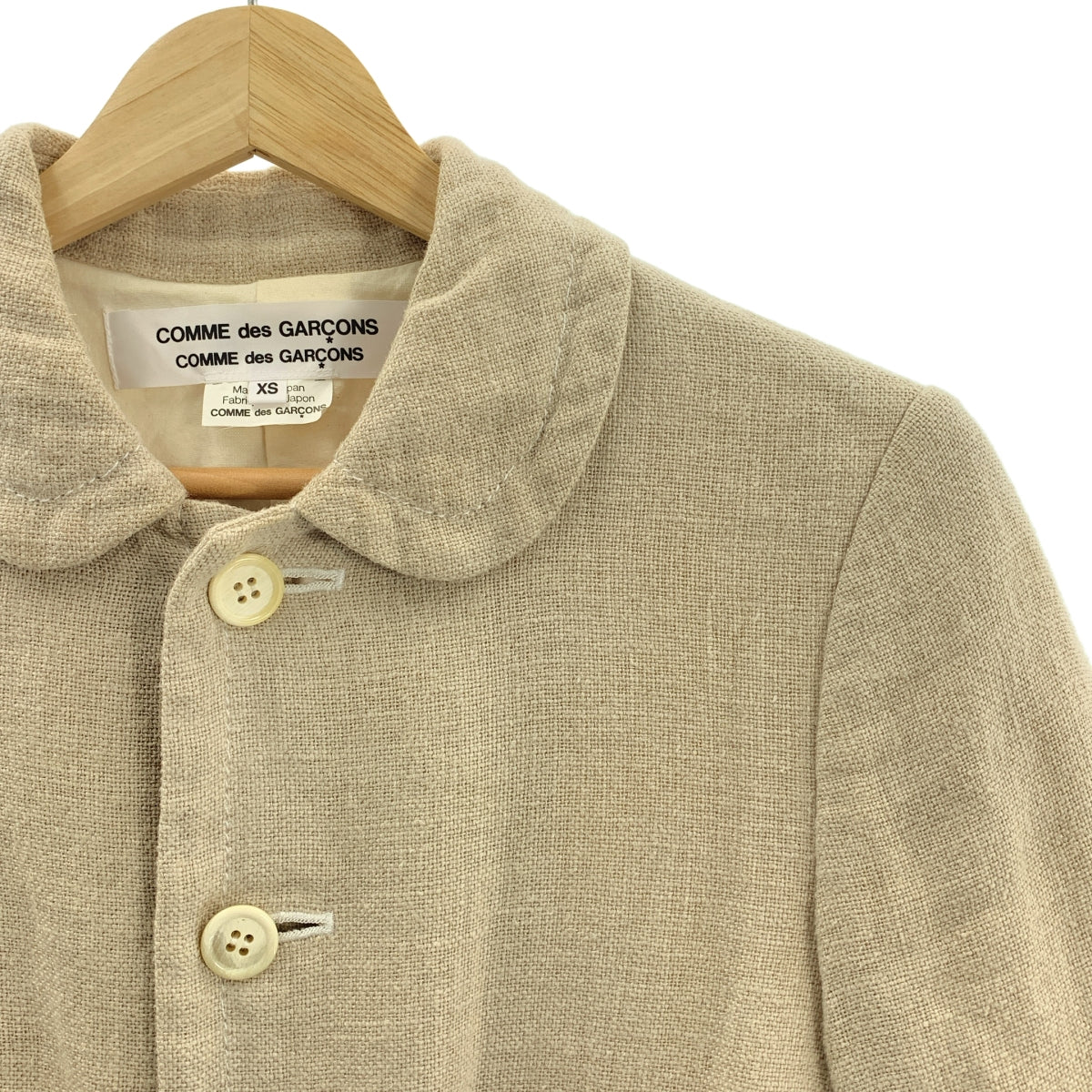 COMME des GARCONS COMME des GARCONS / コムコム | 2013SS | リネン ラウンドカラー ジャケット | XS | ベージュ | レディース