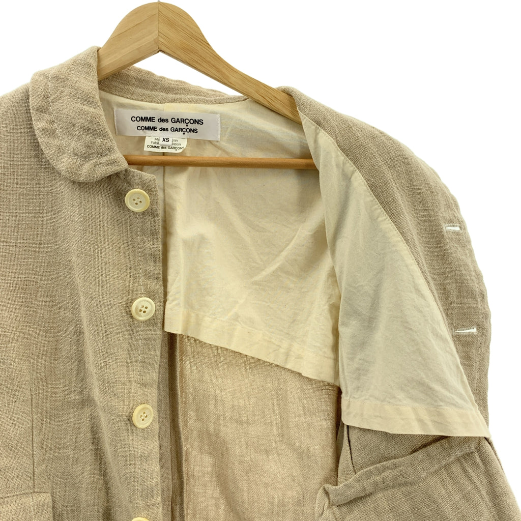 COMME des GARCONS COMME des GARCONS / コムコム | 2013SS | リネン ラウンドカラー ジャケット | XS | ベージュ | レディース