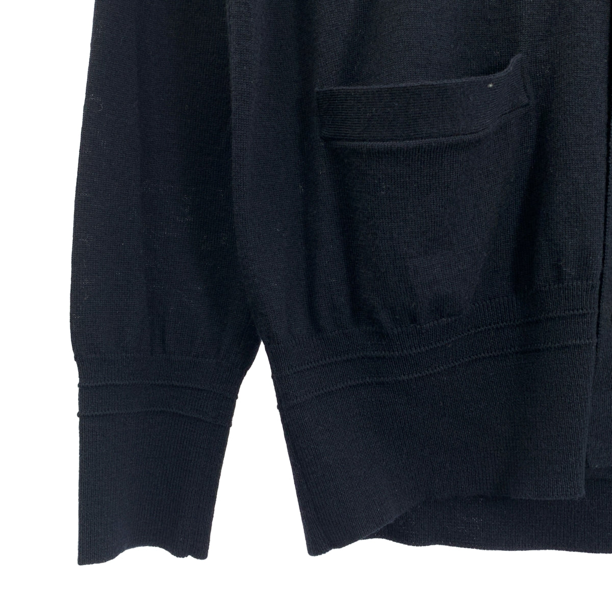 RAINMAKER / 레인 메이커 | 울 체크 전환 엘보 패치 V 넥 니트 카디건 | 46 | 남성