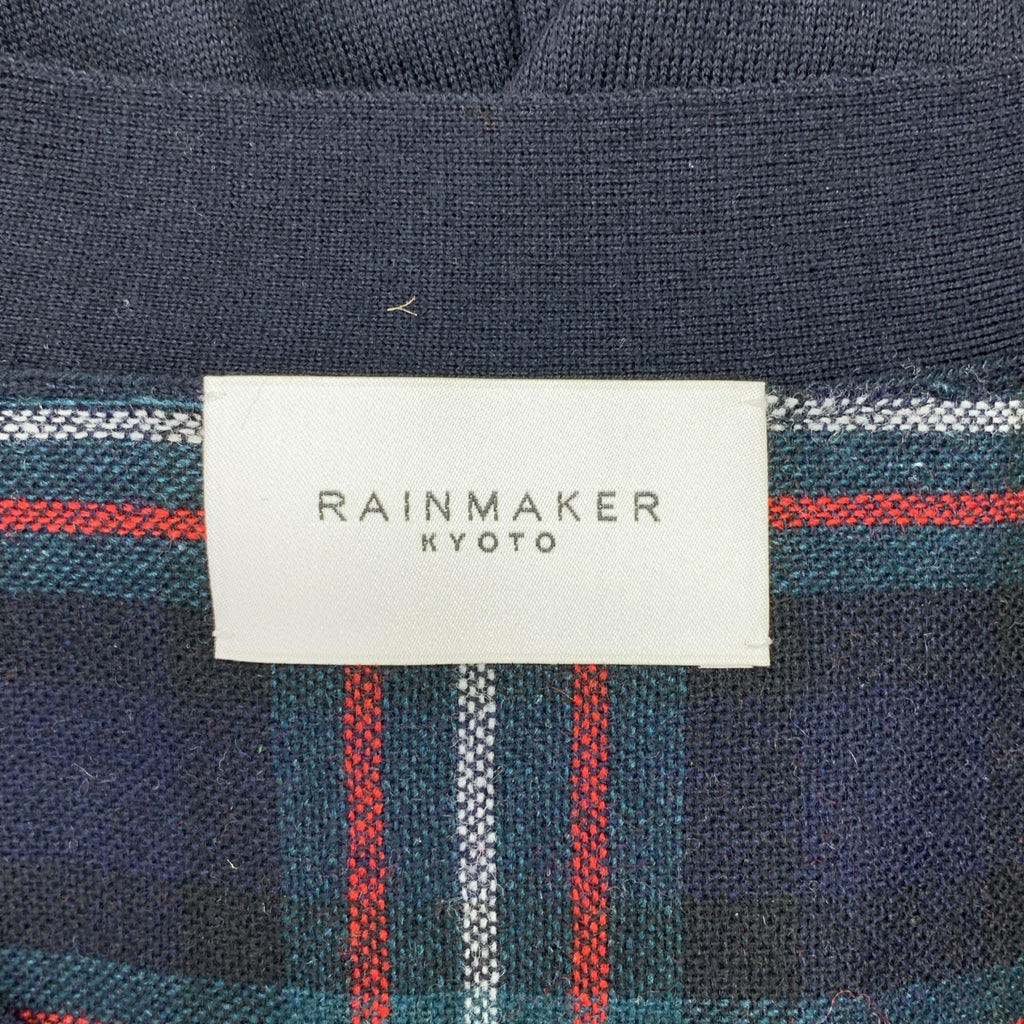 RAINMAKER / 레인 메이커 | 울 체크 전환 엘보 패치 V 넥 니트 카디건 | 46 | 남성