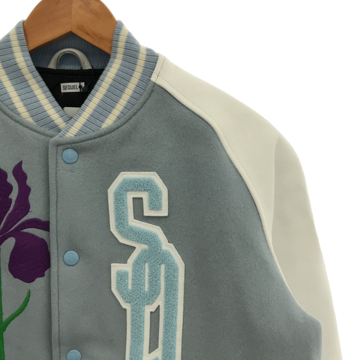 【신품】 SEQUEL / 시퀘르 | 2022AW VARSITY JACKET 가죽 전환 스타잔 어워드 재킷 블루존 | S | SAXE BLUE | 남성