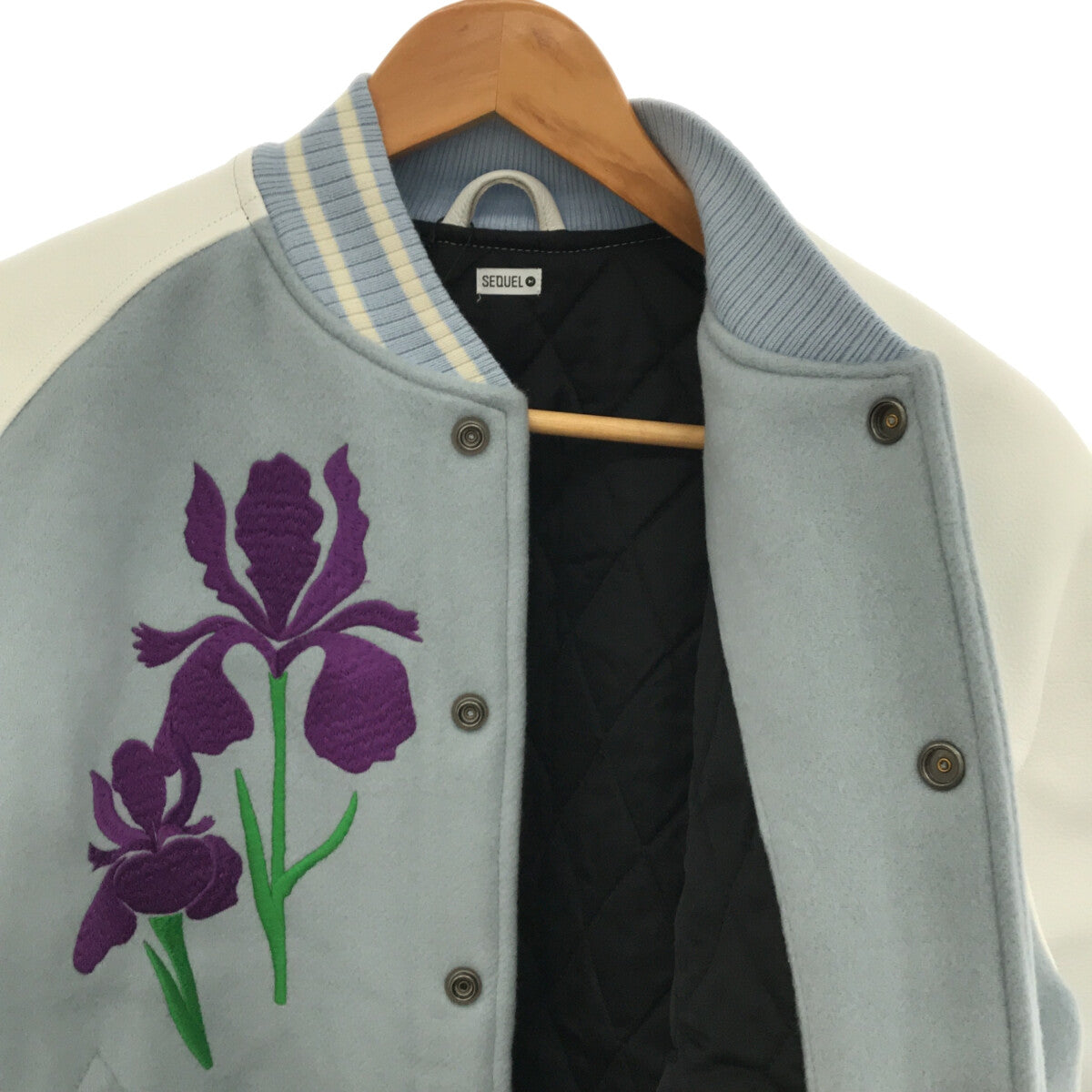 【新品】  SEQUEL / シークエル | 2022AW VARSITY JACKET レザー 切替 スタジャン アワードジャケット ブルゾン | S | SAXE BLUE | メンズ