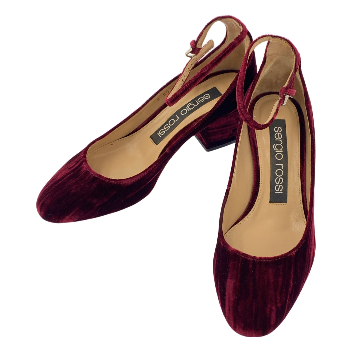 sergio rossi / 塞爾吉奧羅西 | 踝帶天鵝絨高跟鞋 | 36 | 酒紅色 | 女款