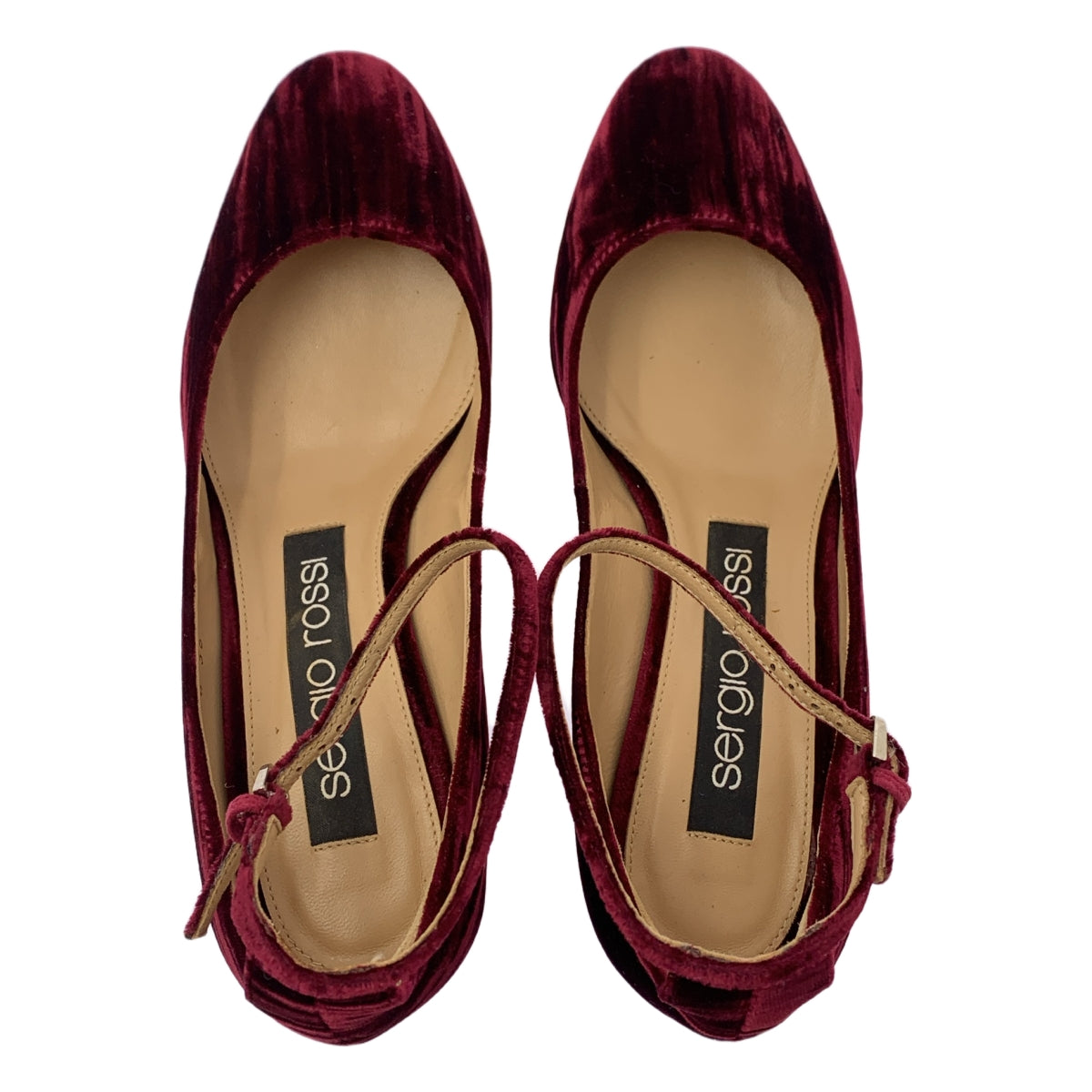 sergio rossi / 塞爾吉奧羅西 | 踝帶天鵝絨高跟鞋 | 36 | 酒紅色 | 女款