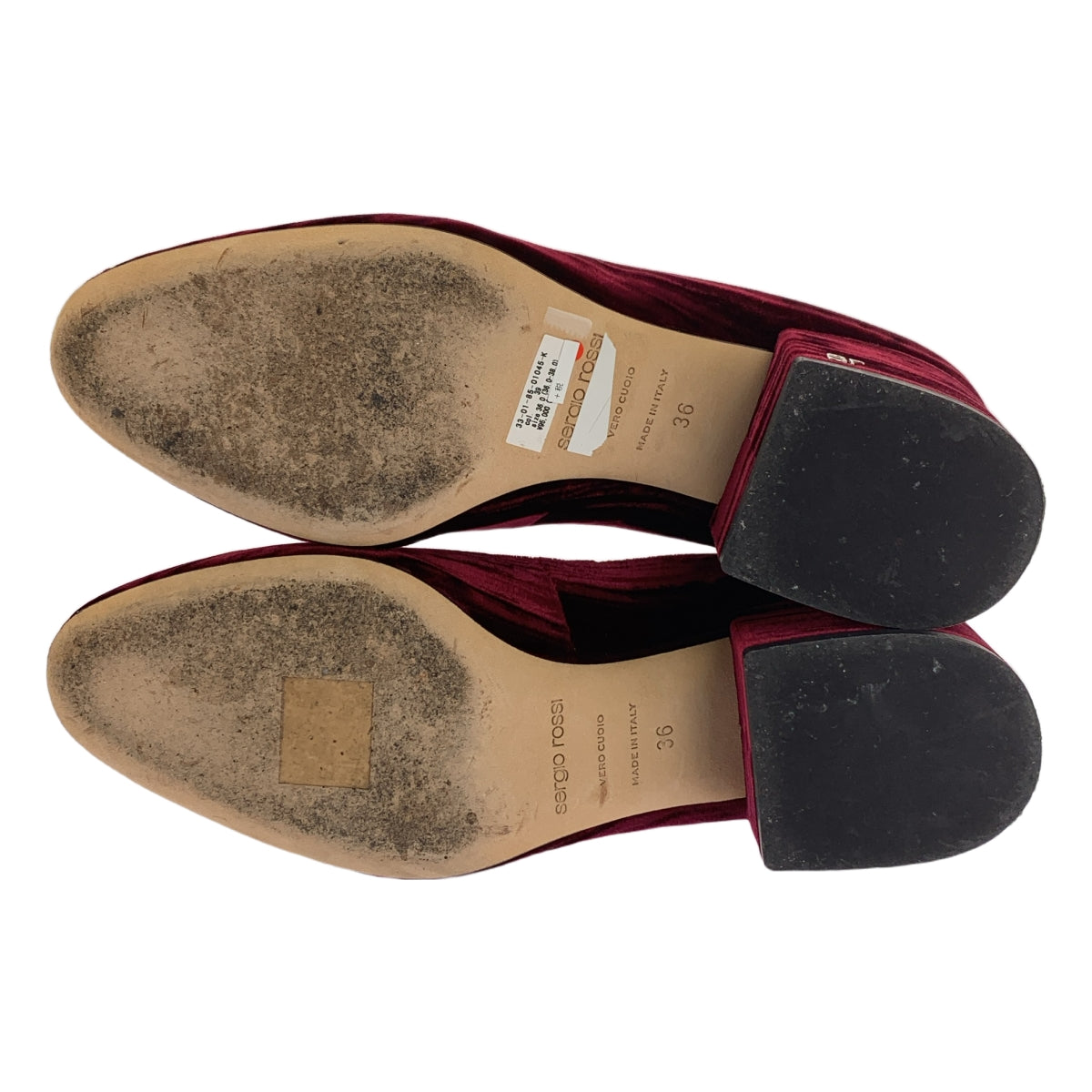 sergio rossi / 塞爾吉奧羅西 | 踝帶天鵝絨高跟鞋 | 36 | 酒紅色 | 女款