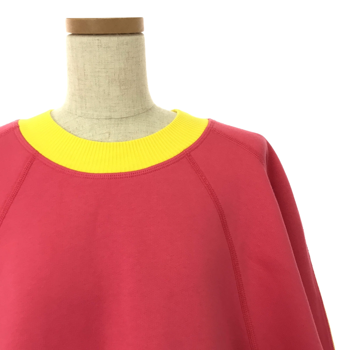 [Good Condition] CELINE | 2018AW | Phoebe Bicolor Oversized Crewneck Sweatshirt | S | Pink/Yellow | Women's