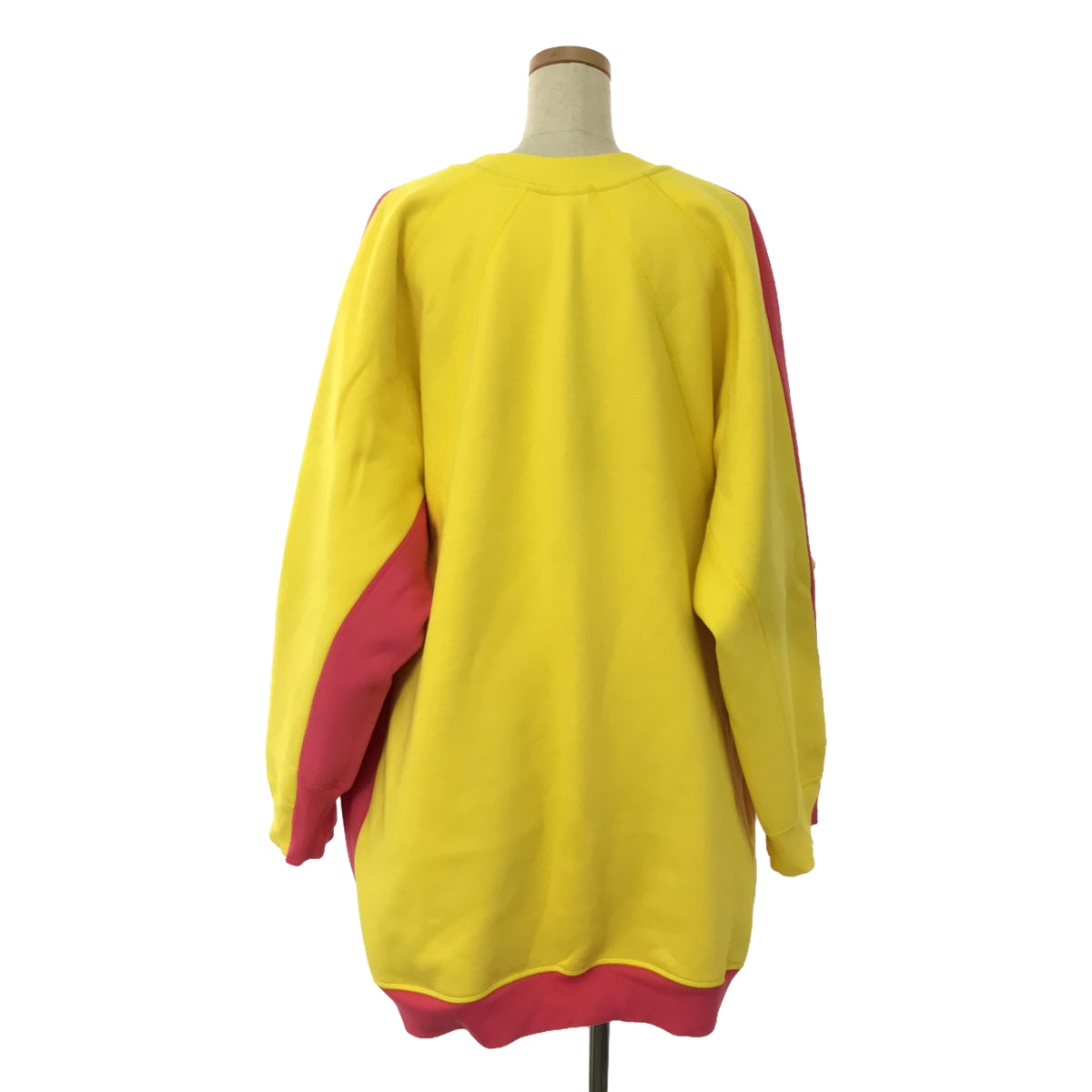 [Good Condition] CELINE | 2018AW | Phoebe Bicolor Oversized Crewneck Sweatshirt | S | Pink/Yellow | Women's