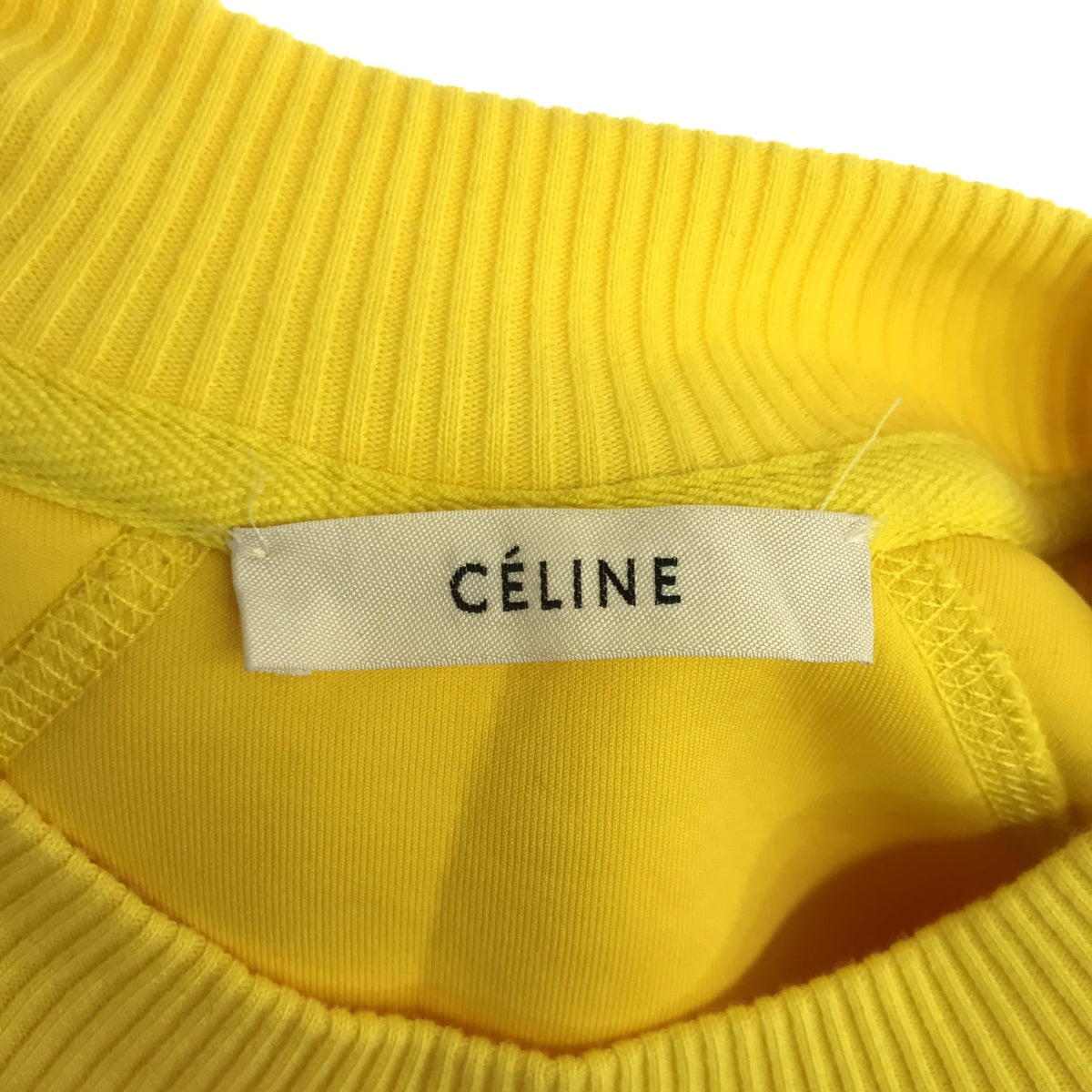 [Good Condition] CELINE | 2018AW | Phoebe Bicolor Oversized Crewneck Sweatshirt | S | Pink/Yellow | Women's