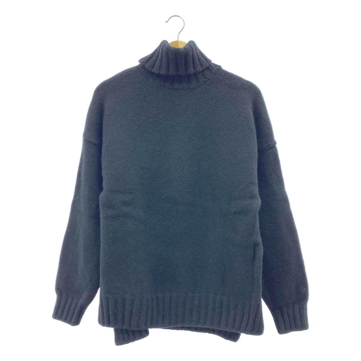 SLOANE | 3G吉朗羊羔絨與羊絨混紡落肩開衩高領針織衫 | 2碼 | 女款