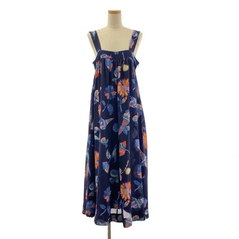 SEE BY CHLOE / シーバイクロエ | ビスコース 総柄 ギャザー ボリューム ワンピース / 裏地付き | 38 | レディース