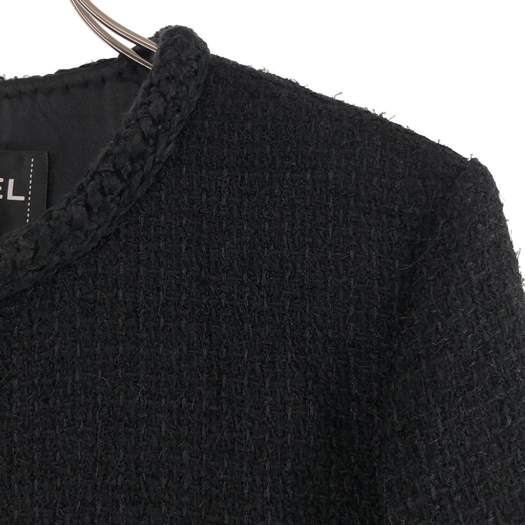 CHANEL / 샤넬 | 2023AW | 카멜리아 버튼 울 트위드 노 컬러 재킷 | 34 | 여성