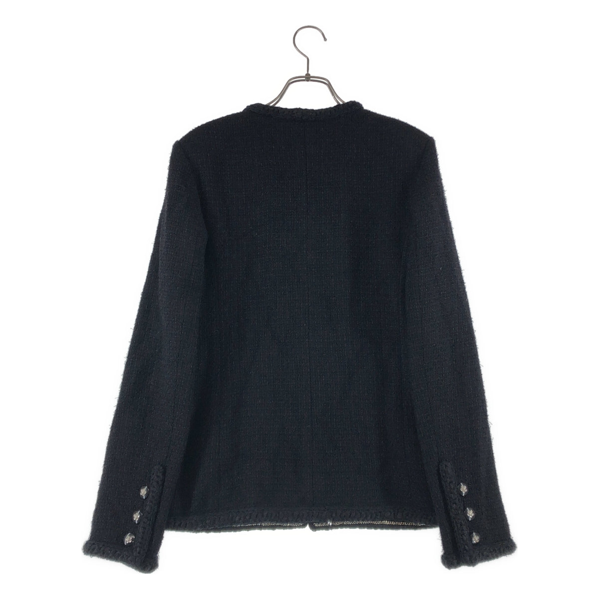 CHANEL / 샤넬 | 2023AW | 카멜리아 버튼 울 트위드 노 컬러 재킷 | 34 | 여성