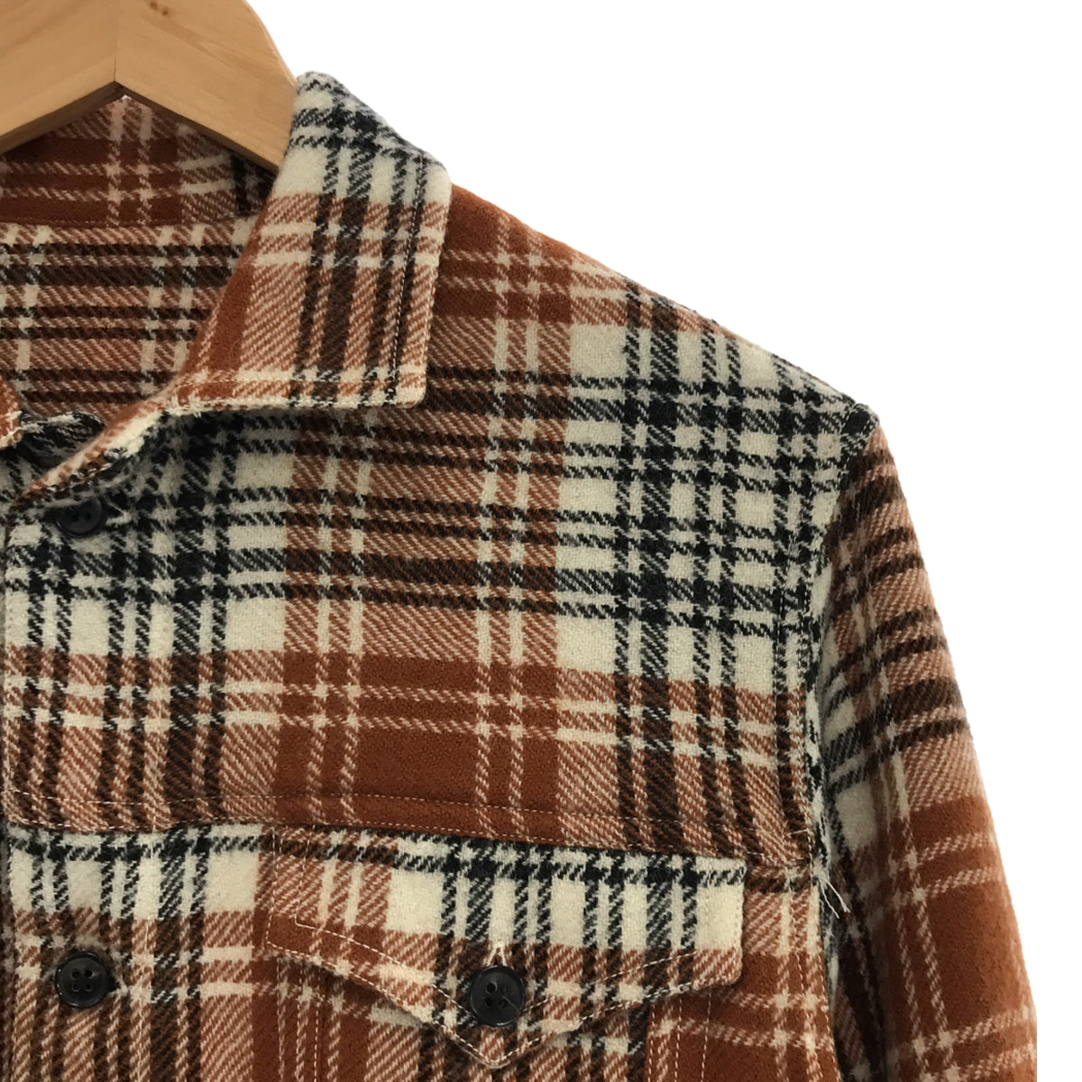 Bagutta | Wool Check Work Shirt | S | Men's