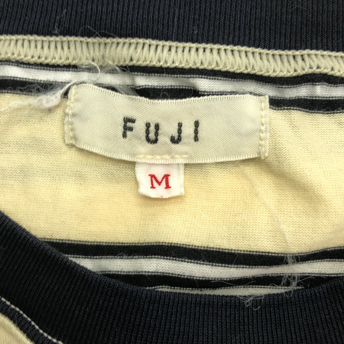 FUJI / フジ | コットン ボーダー カットソー | M | ブラック/アイボリー | メンズ