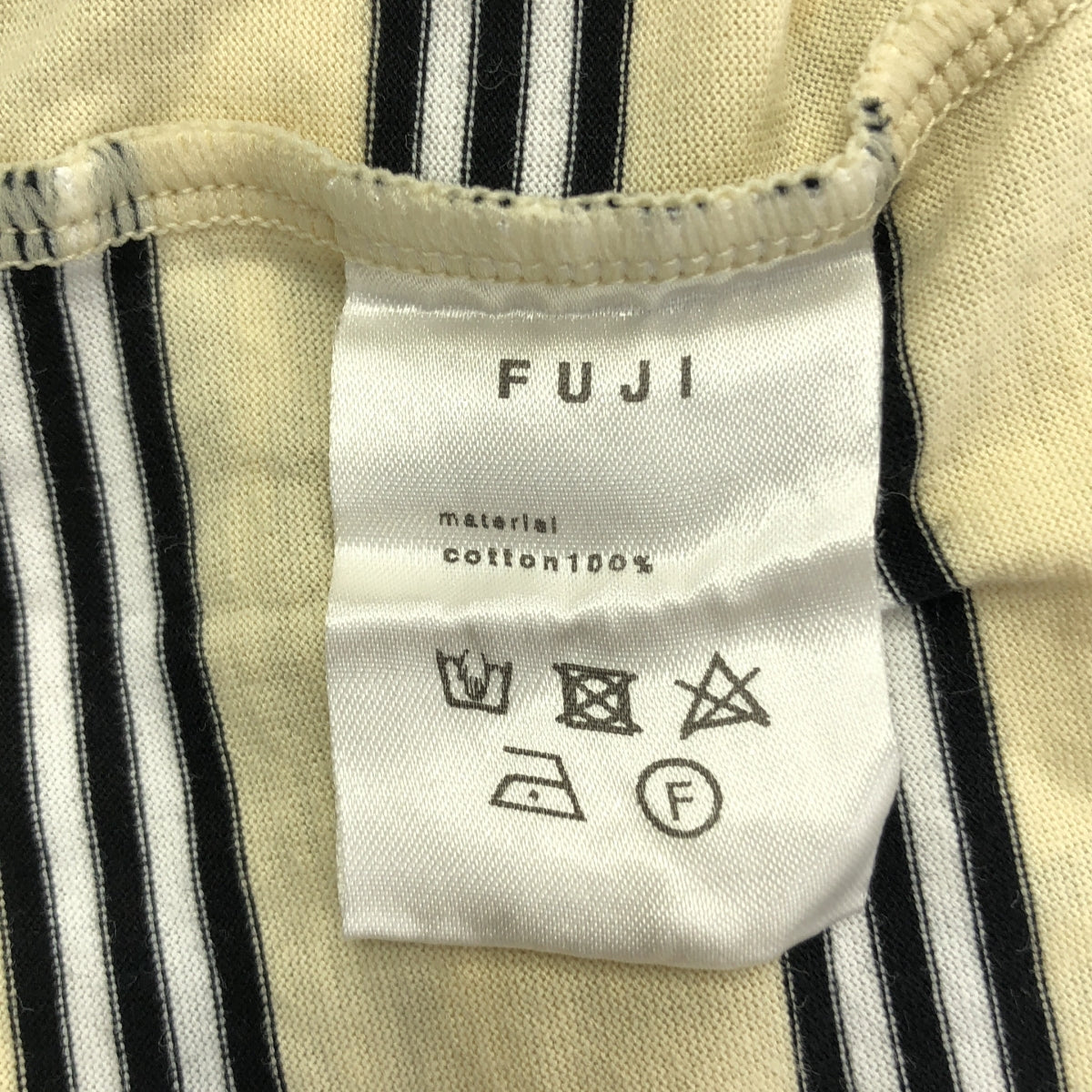 FUJI / フジ | コットン ボーダー カットソー | M | ブラック/アイボリー | メンズ