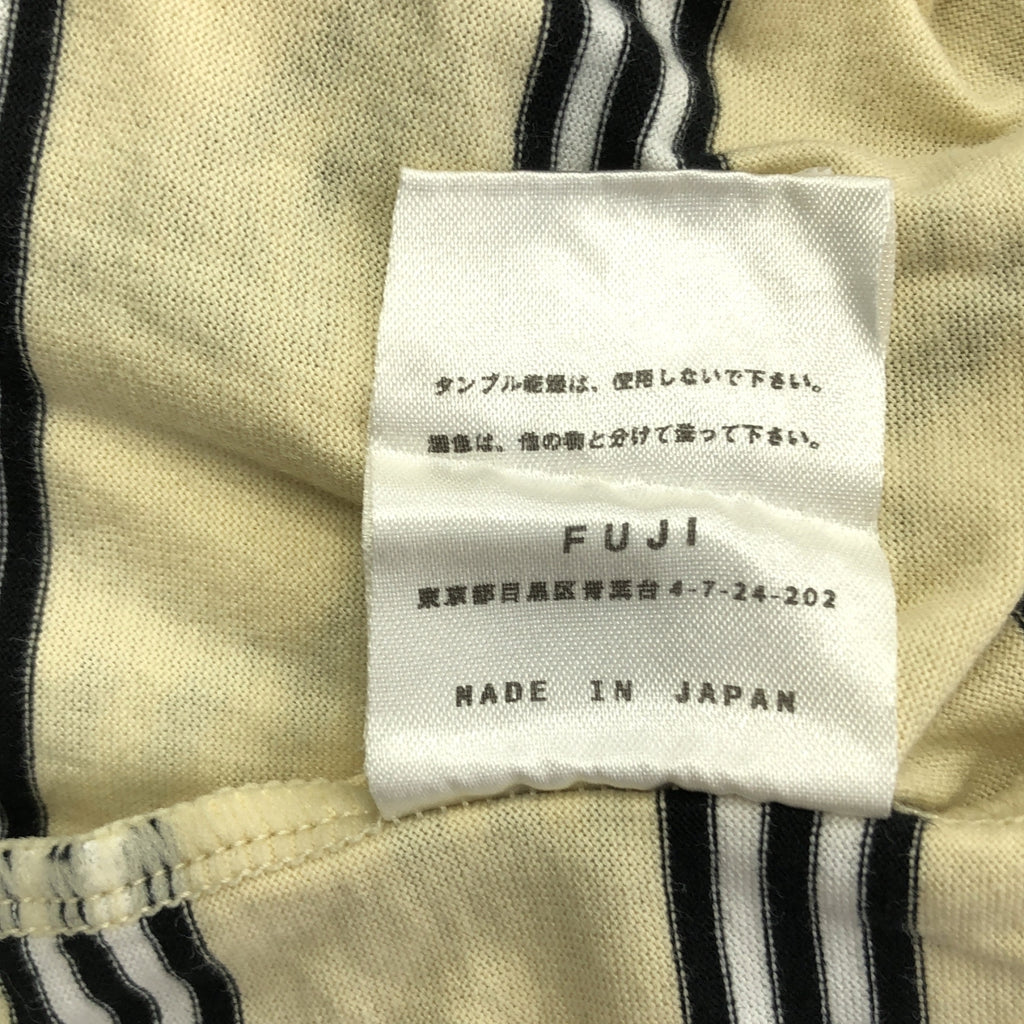 FUJI / フジ | コットン ボーダー カットソー | M | ブラック/アイボリー | メンズ