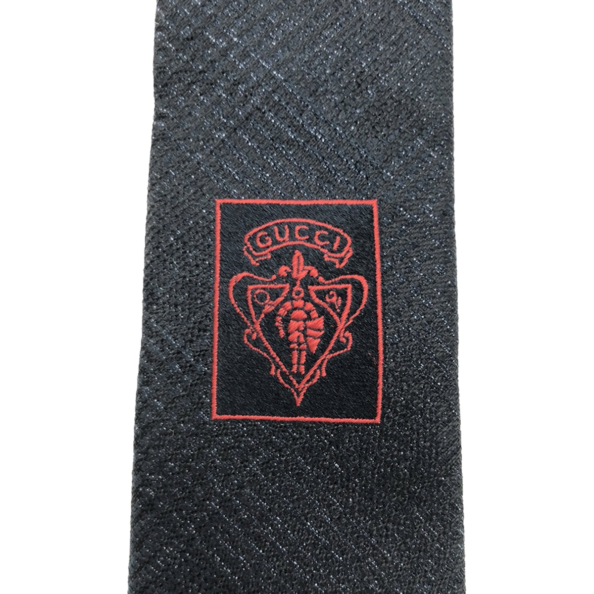 【美品】  GUCCI / グッチ | silk 100％ / シルク ネクタイ フォーマル / 裏地 GG総柄 | ネイビー系