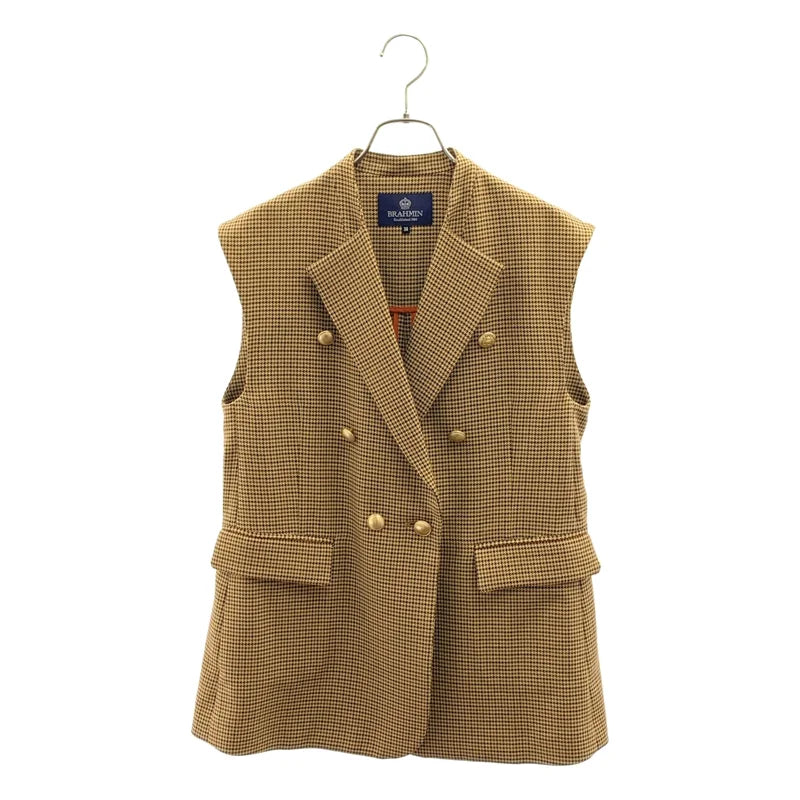 【美品】  BRAHMIN / ブラーミン | 金ボタン ダブルブレスト ジレ ベスト | 38 | ブラウン | レディース
