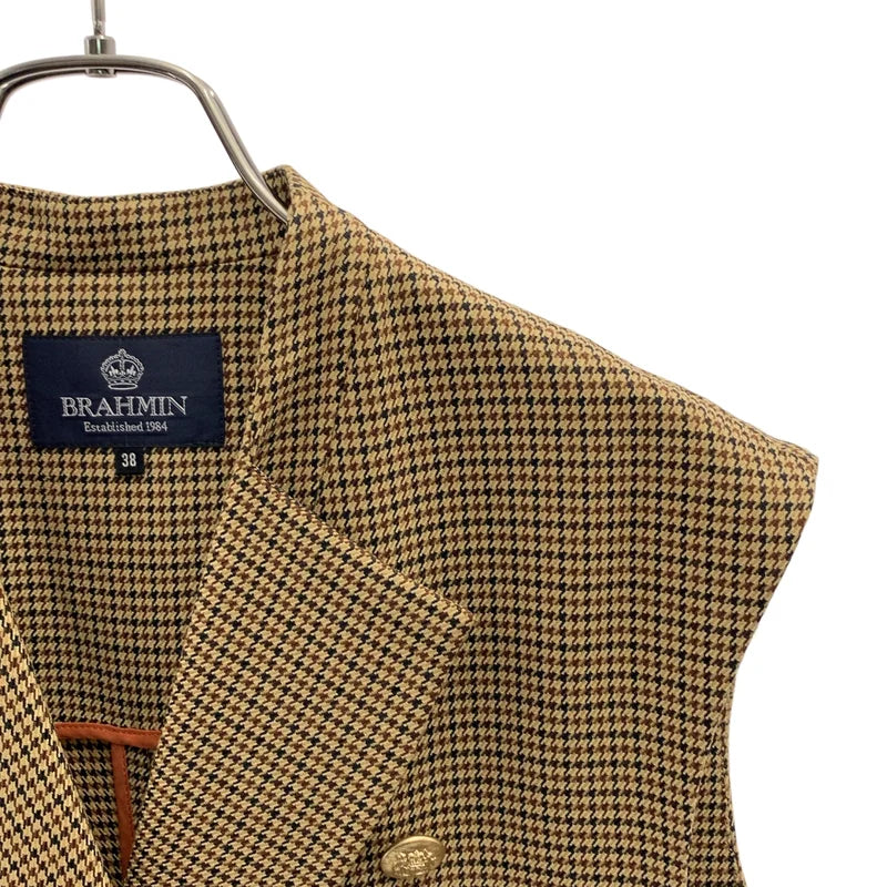 【美品】  BRAHMIN / ブラーミン | 金ボタン ダブルブレスト ジレ ベスト | 38 | ブラウン | レディース