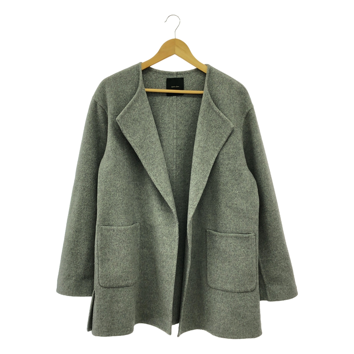 Spick and Span | Wool collarless river coat | Size 36 | Women's