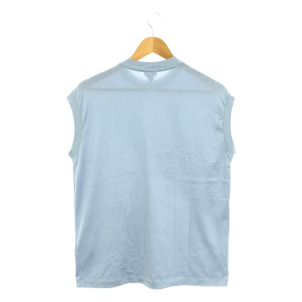 [Good Condition] BLAMINK | Cotton Logo Embroidered Crew Neck Sleeveless T-Shirt | 0 | Light Blue | Women's