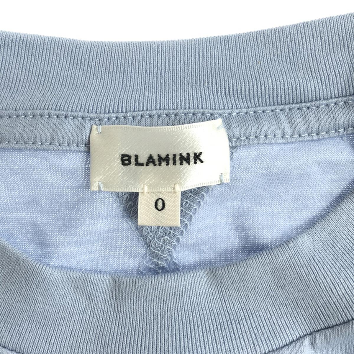 【美品】  BLAMINK / ブラミンク | コットン ロゴ刺しゅう クルーネック ノースリーブ Tシャツ | 0 | ライトブルー | レディース