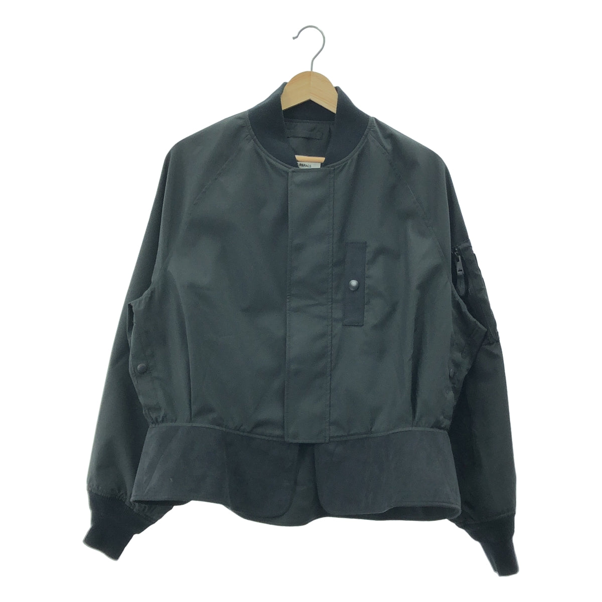 【美品】  THE RERACS / ザリラクス | 2025SS | LAYERED HEM MA-1 BOMBER JACKET レイヤード ヘム ボンバージャケット | 38 | ブラック | レディース