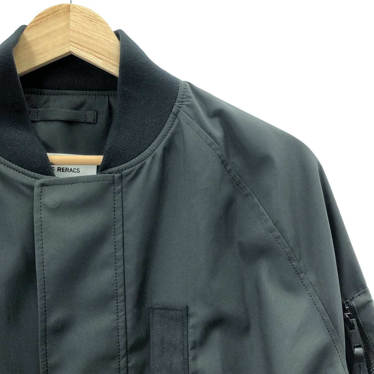 【美品】  THE RERACS / ザリラクス | 2025SS | LAYERED HEM MA-1 BOMBER JACKET レイヤード ヘム ボンバージャケット | 38 | ブラック | レディース