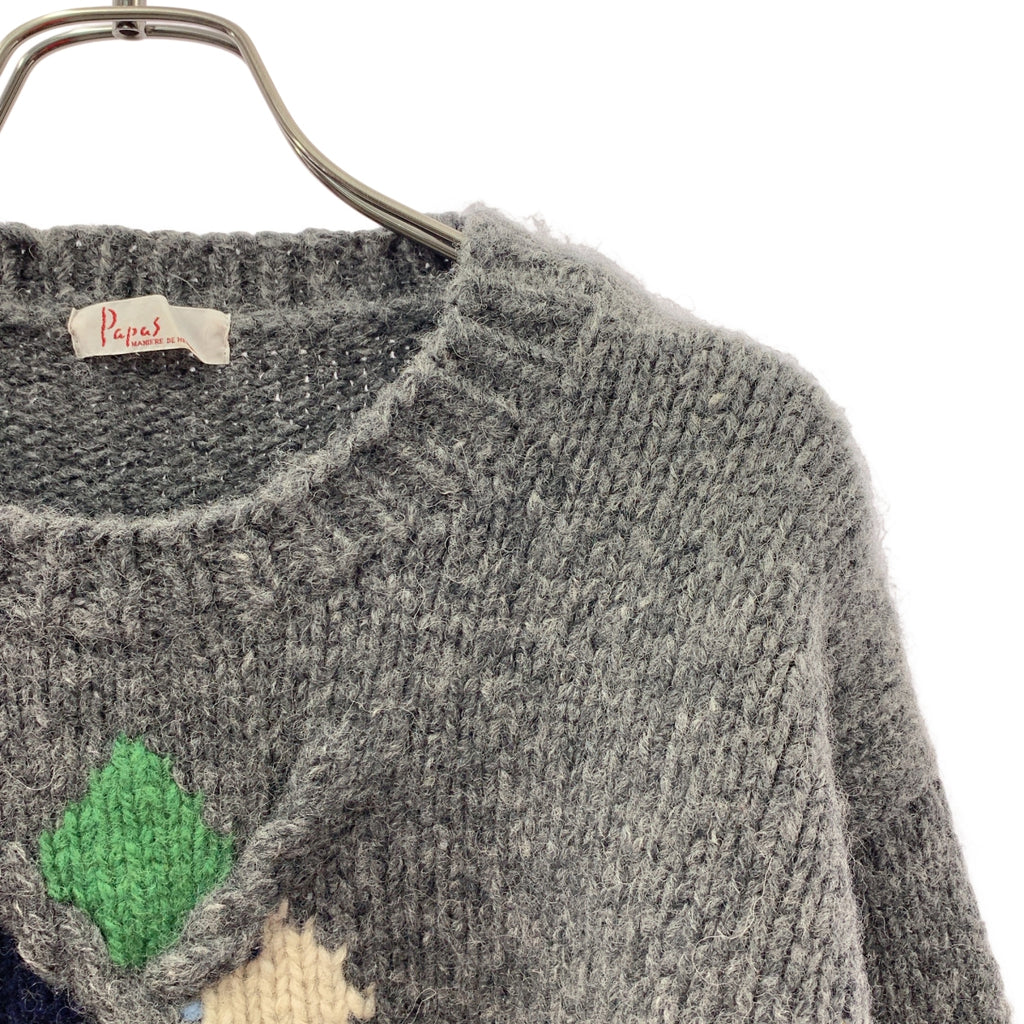 PAPAS | 羊毛低針套頭針織衫 |