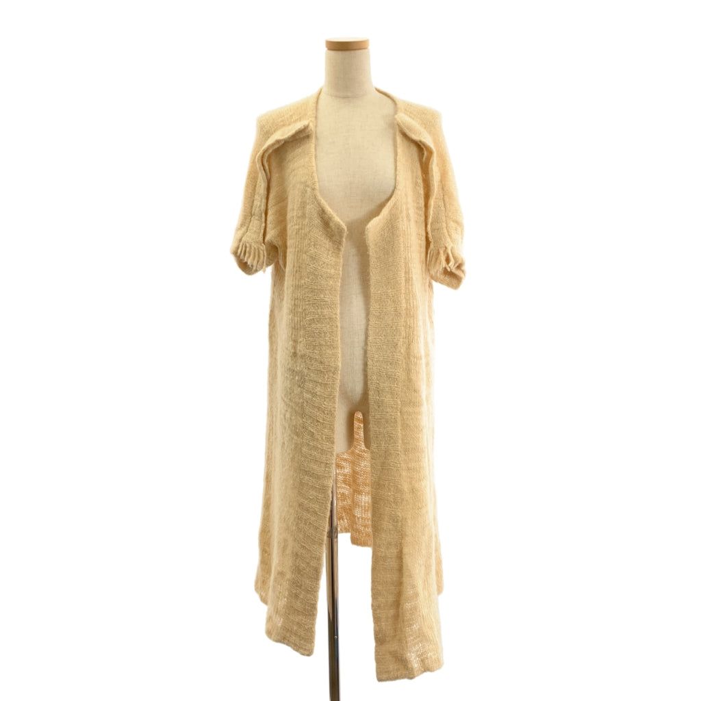 mina perhonen | 蓬鬆低針流蘇針織長版開襟衫 | 米色 | 女款