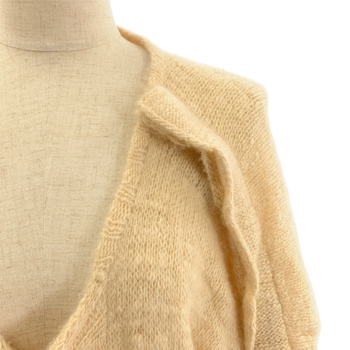 mina perhonen | 蓬鬆低針流蘇針織長版開襟衫 | 米色 | 女款