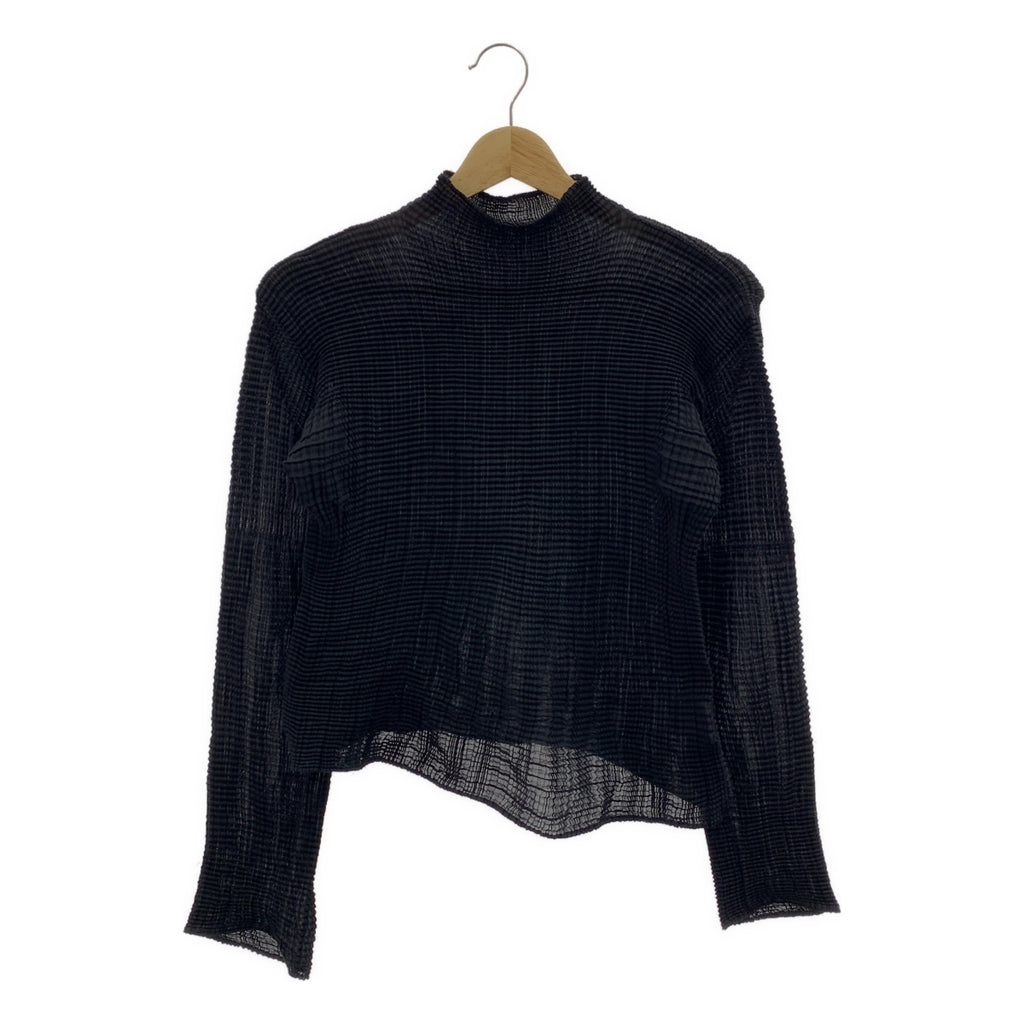 ISSEY MIYAKE FETE / イッセイミヤケフェット | シワ加工 プリーツ プルオーバー トップス | 2 | ブラック | レディース