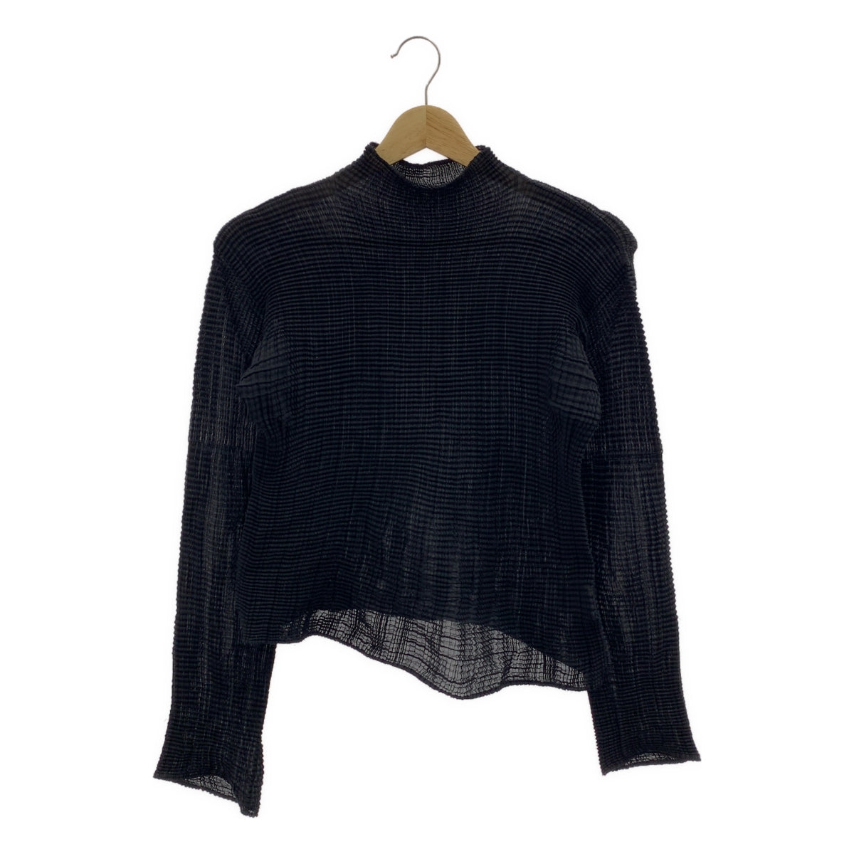 ISSEY MIYAKE FETE / イッセイミヤケフェット | シワ加工 プリーツ プルオーバー トップス | 2 | ブラック | レディース
