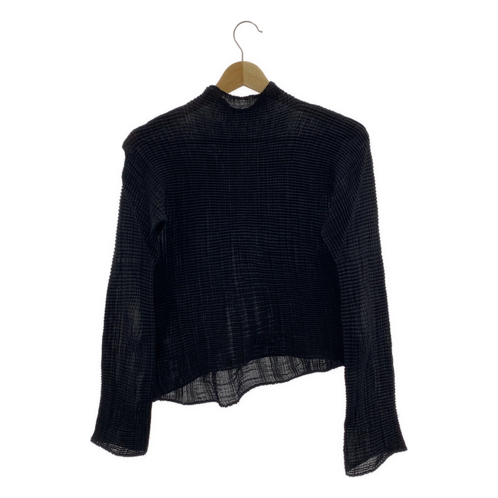 ISSEY MIYAKE FETE / イッセイミヤケフェット | シワ加工 プリーツ プルオーバー トップス | 2 | ブラック | レディース