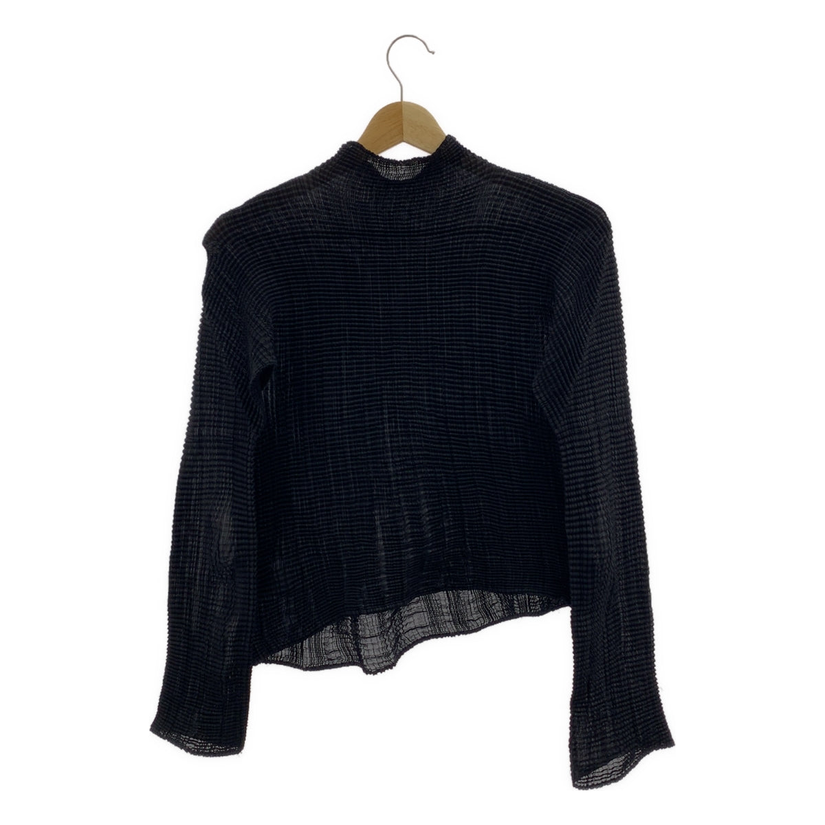 ISSEY MIYAKE FETE / イッセイミヤケフェット | シワ加工 プリーツ プルオーバー トップス | 2 | ブラック | レディース