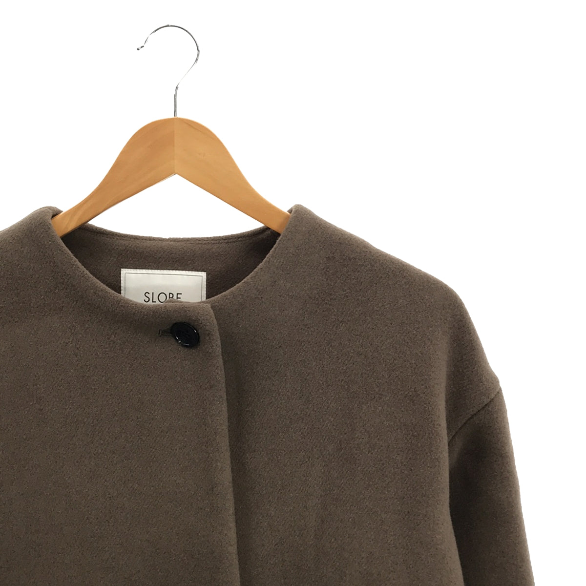 SLOBE IENA / 슬로브 예나 | 2023AW | 울 더블 모사 노 컬러 쇼트 코트 | 38 | 브라운 | 여성